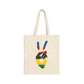 Peace+Love Cycling Rainbow Stripes Eco-Friendly Canvas Tote Bag | Bella Strada Studio