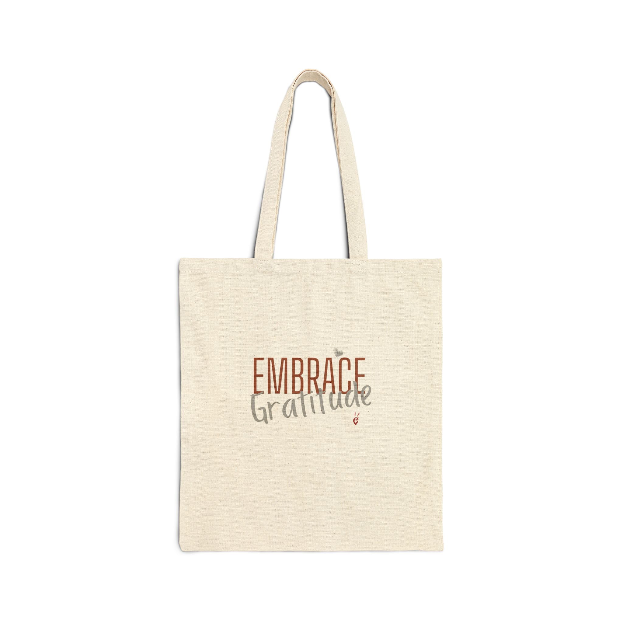 Embrace Gratitude Canvas Tote Bag | Bella Strada Studio