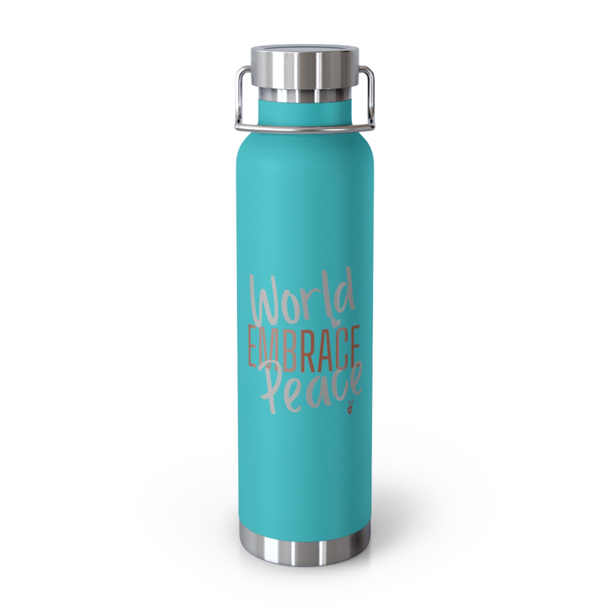 Embrace World Peace Insulated 22oz Copper Water Bottle | Bella Strada Studio