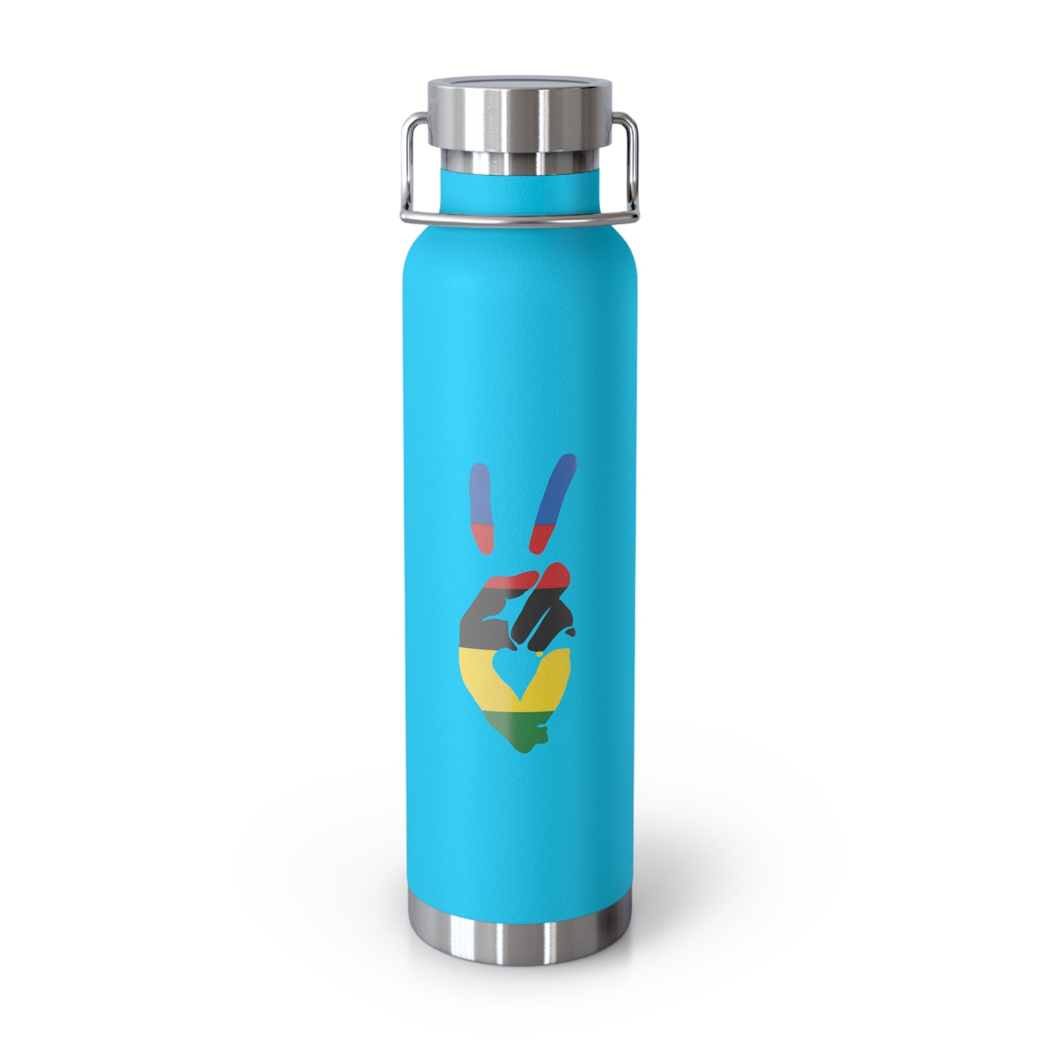 Peace + Love UCI Rainbow Stripes Insulated 20oz Copper Water Bottle | Bella Strada Studio