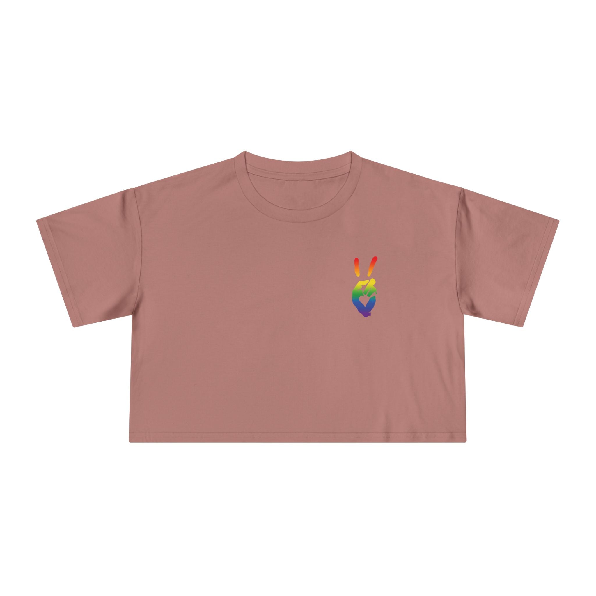 Peace+Love Pride Rainbow Women's Crop Tee | Bella Strada Studio