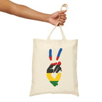 Peace+Love Cycling Rainbow Stripes Eco-Friendly Canvas Tote Bag | Bella Strada Studio