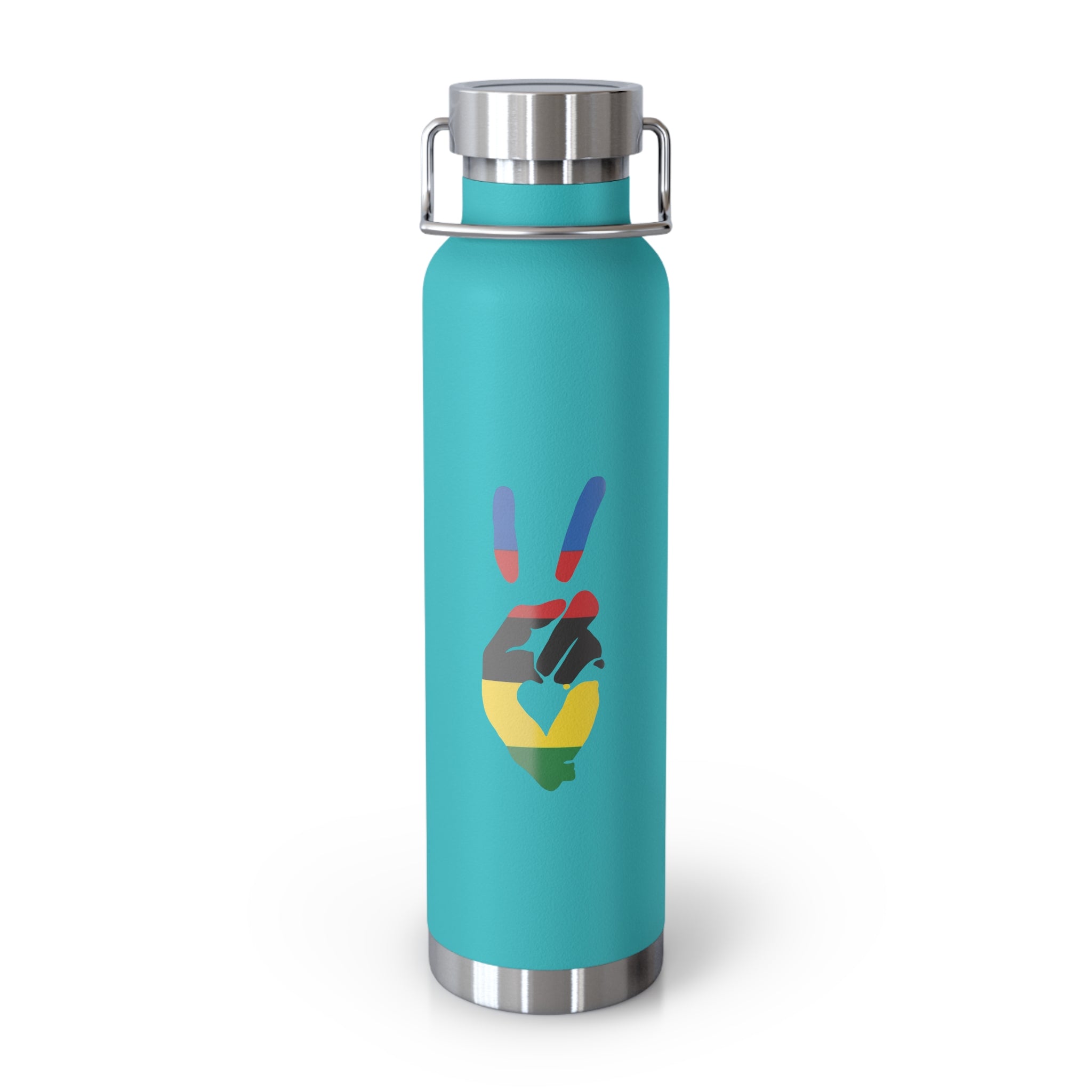 Peace + Love UCI Rainbow Stripes Insulated 20oz Copper Water Bottle | Bella Strada Studio