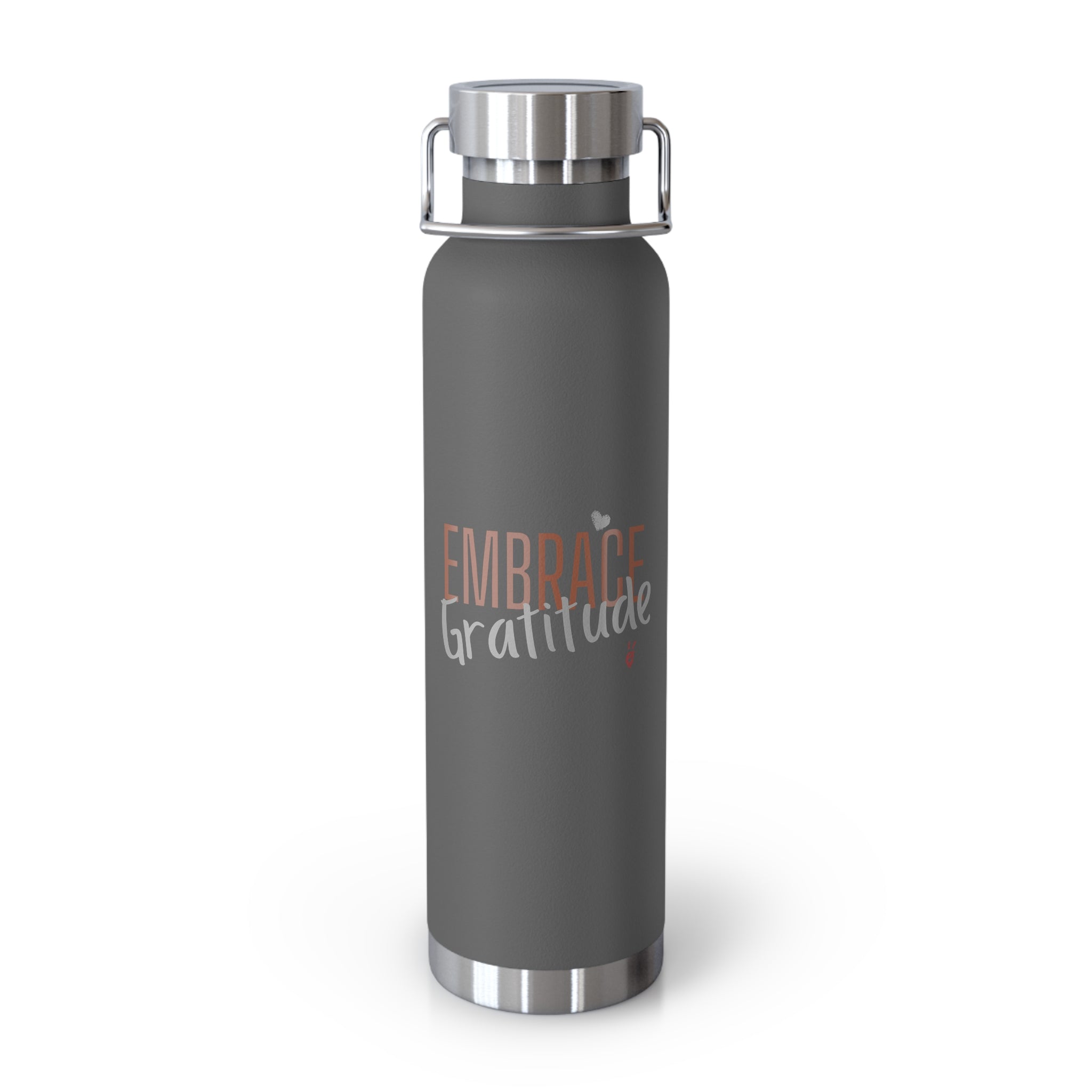 Embrace Gratitude Insulated 22oz Copper Water Bottle | Bella Strada Studio