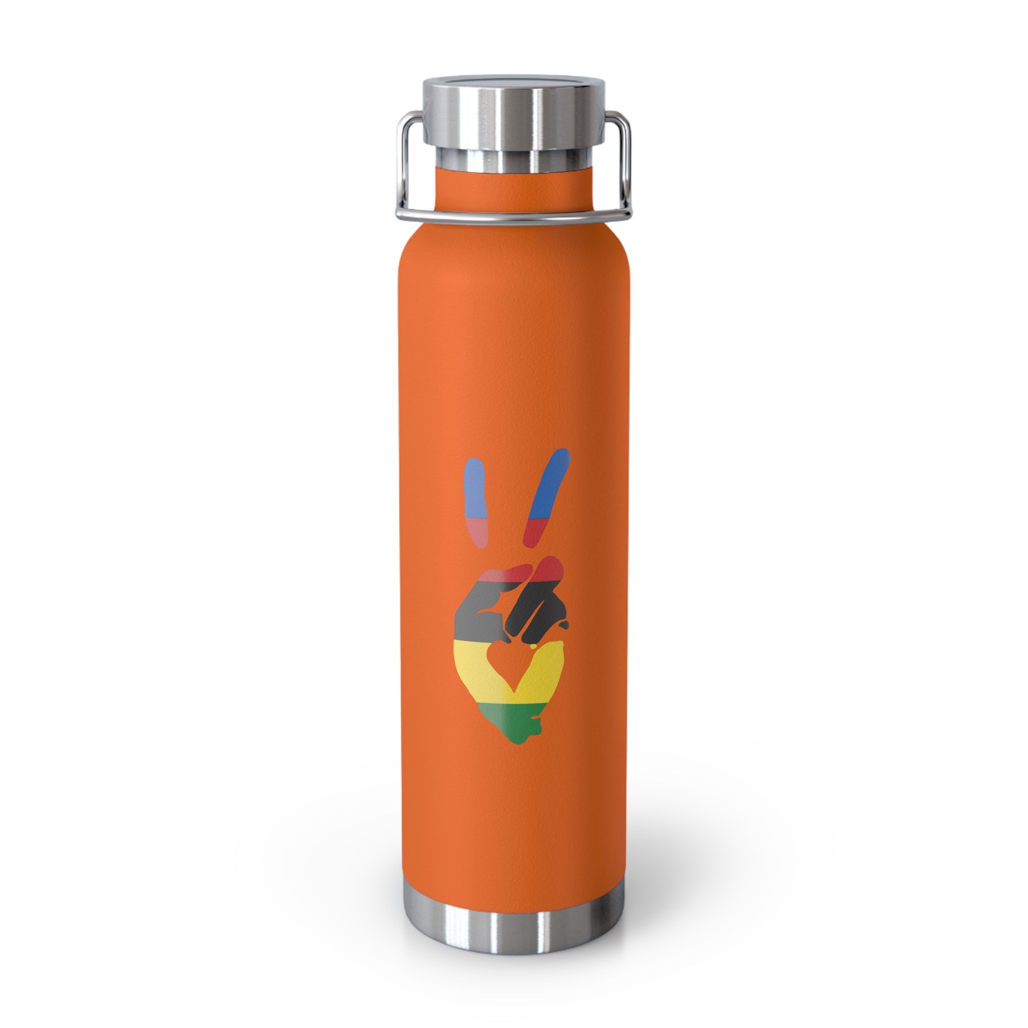 Peace + Love UCI Rainbow Stripes Insulated 20oz Copper Water Bottle | Bella Strada Studio