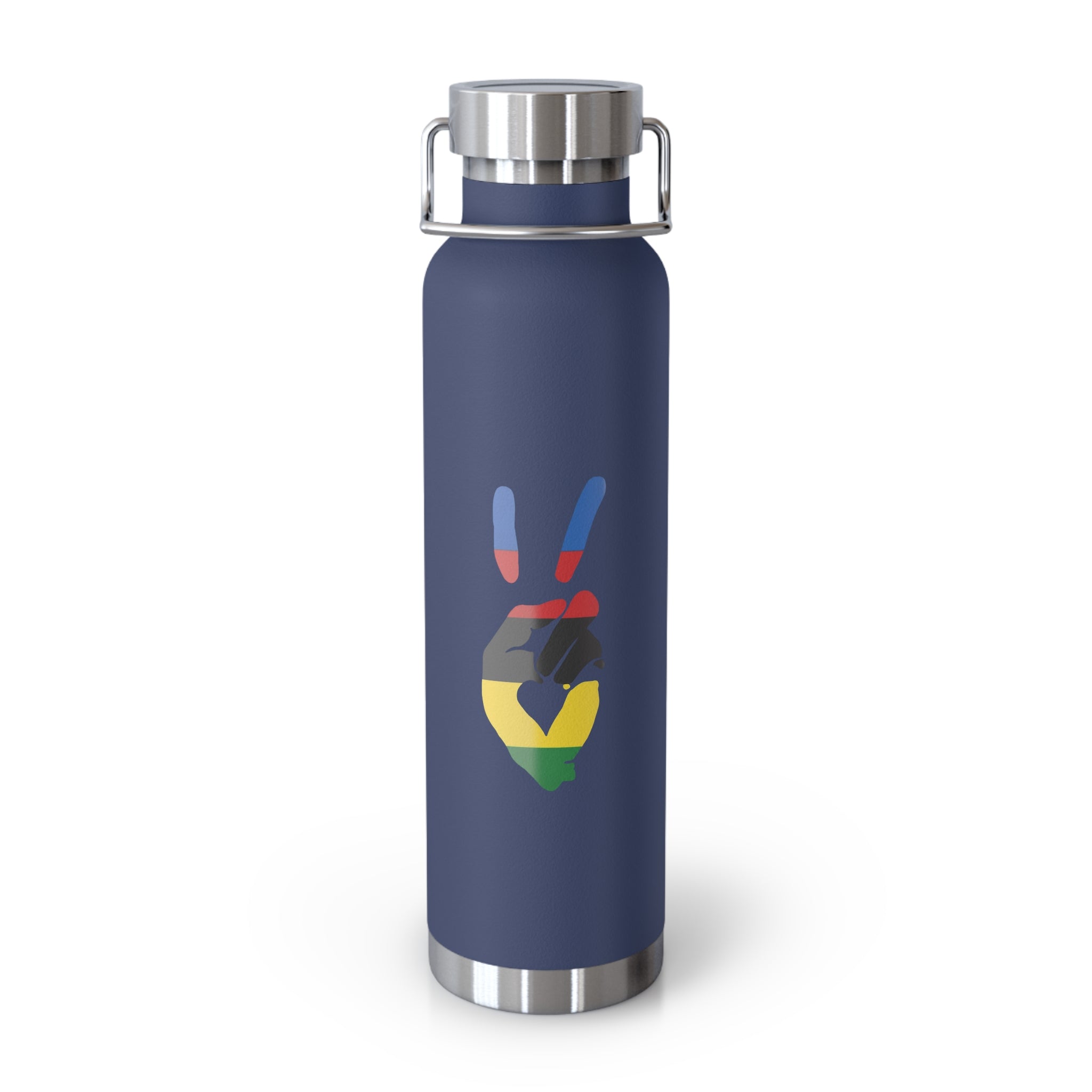 Peace + Love UCI Rainbow Stripes Insulated 20oz Copper Water Bottle | Bella Strada Studio