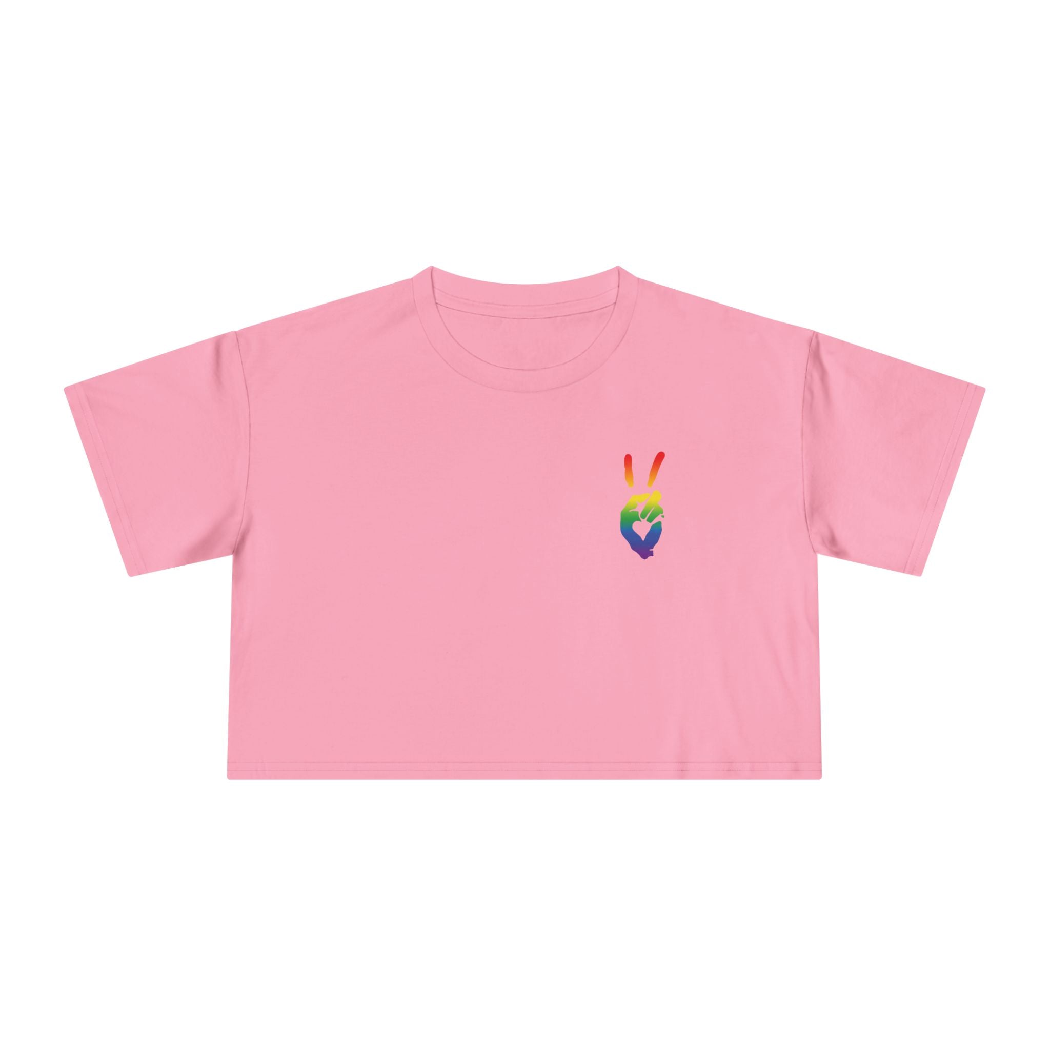 Peace+Love Pride Rainbow Women's Crop Tee | Bella Strada Studio