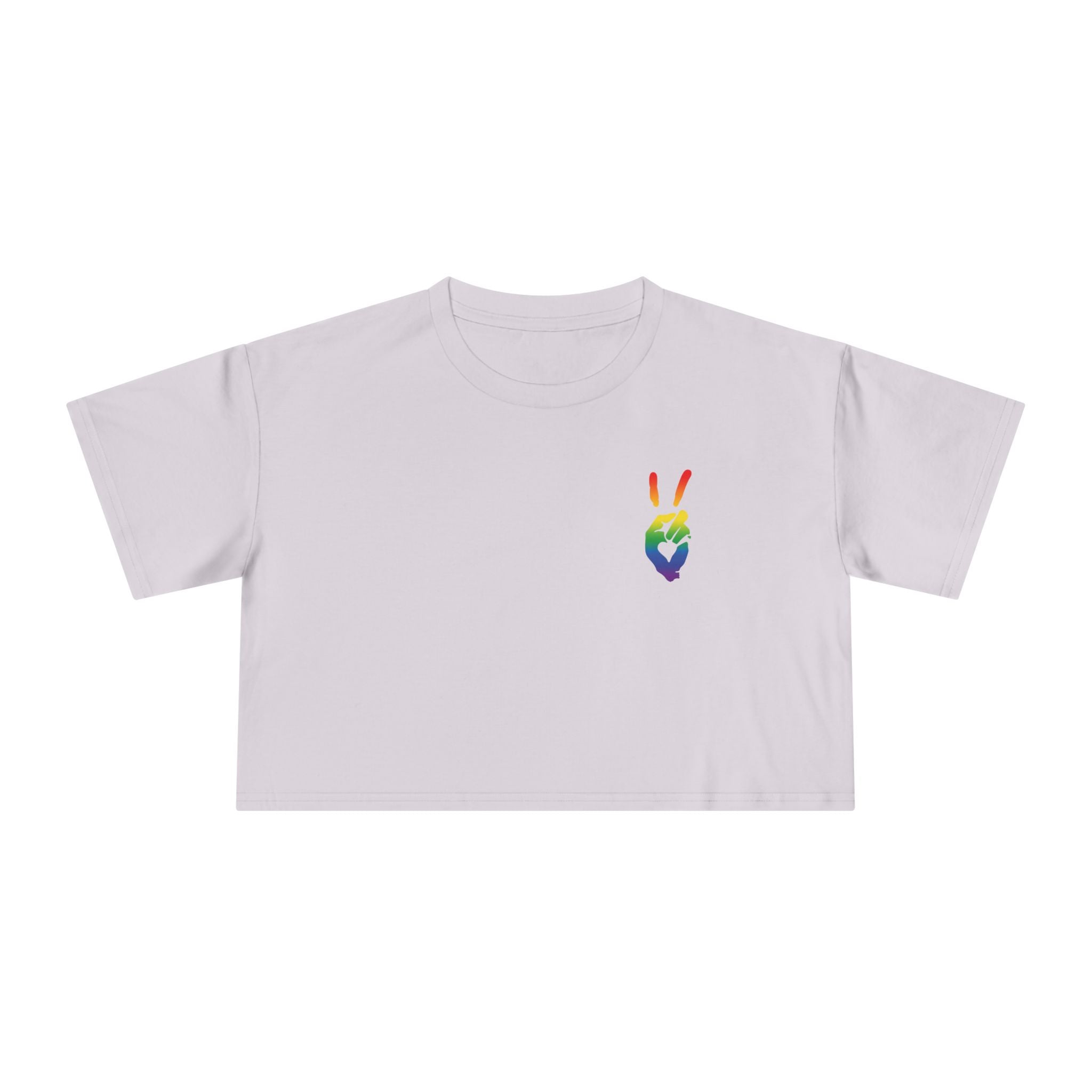 Peace+Love Pride Rainbow Women's Crop Tee | Bella Strada Studio