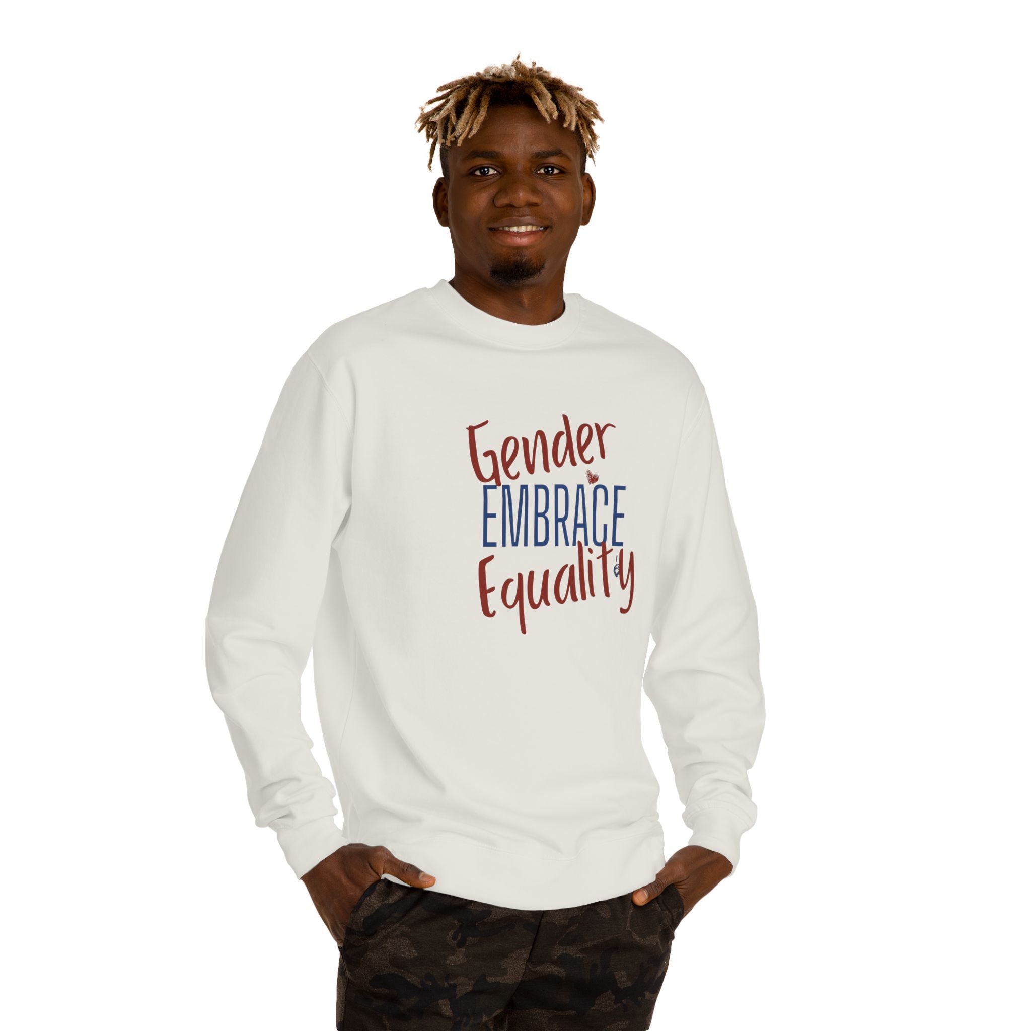"Embrace Gender Equality" Crewneck Sweatshirt | Bella Strada Studio