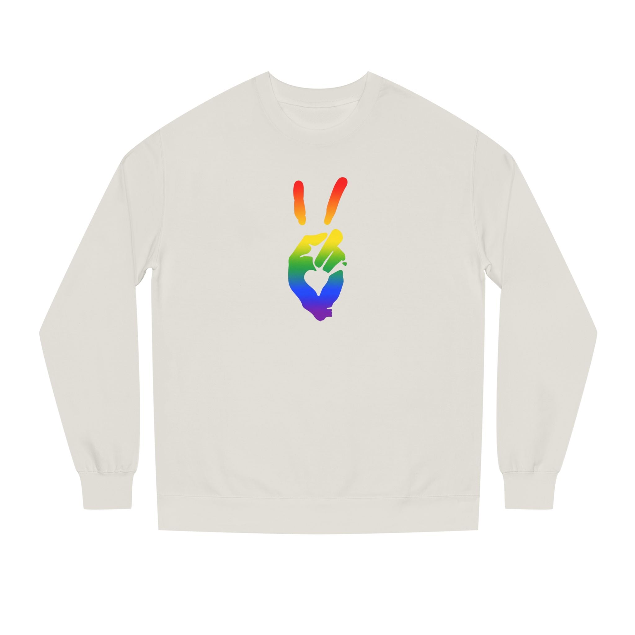 Peace+Love Pride Rainbow Signature Graphic Crewneck Sweatshirt | Bella Strada Studio