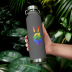 Peace + Love Pride Rainbow Insulated Copper Water Bottle | Bella Strada Studio