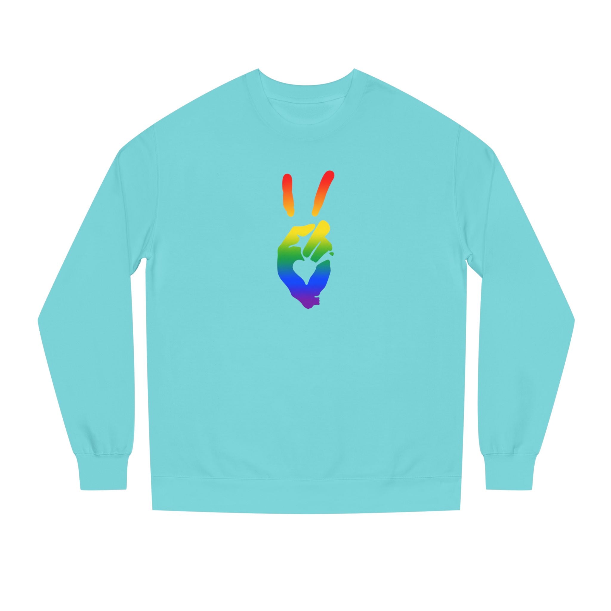 Peace+Love Pride Rainbow Signature Graphic Crewneck Sweatshirt | Bella Strada Studio