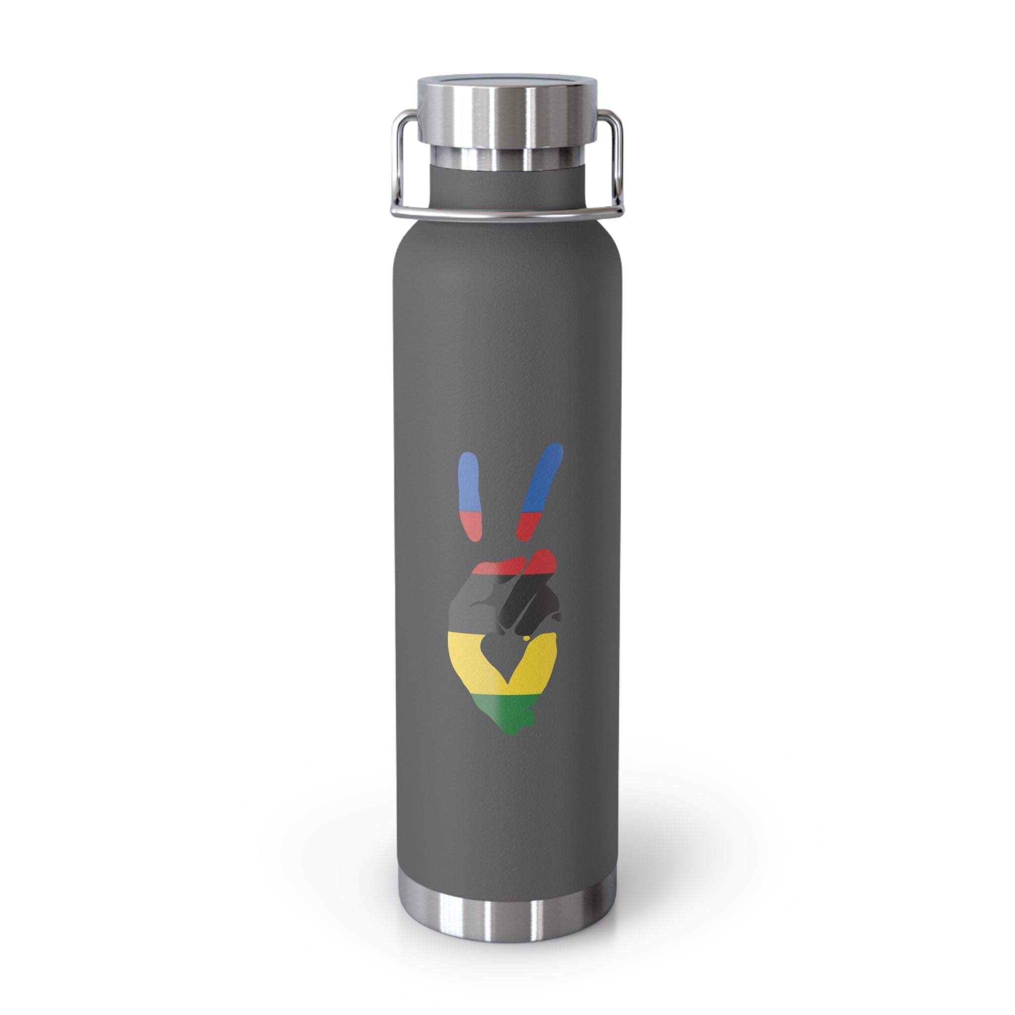Peace + Love UCI Rainbow Stripes Insulated 20oz Copper Water Bottle | Bella Strada Studio