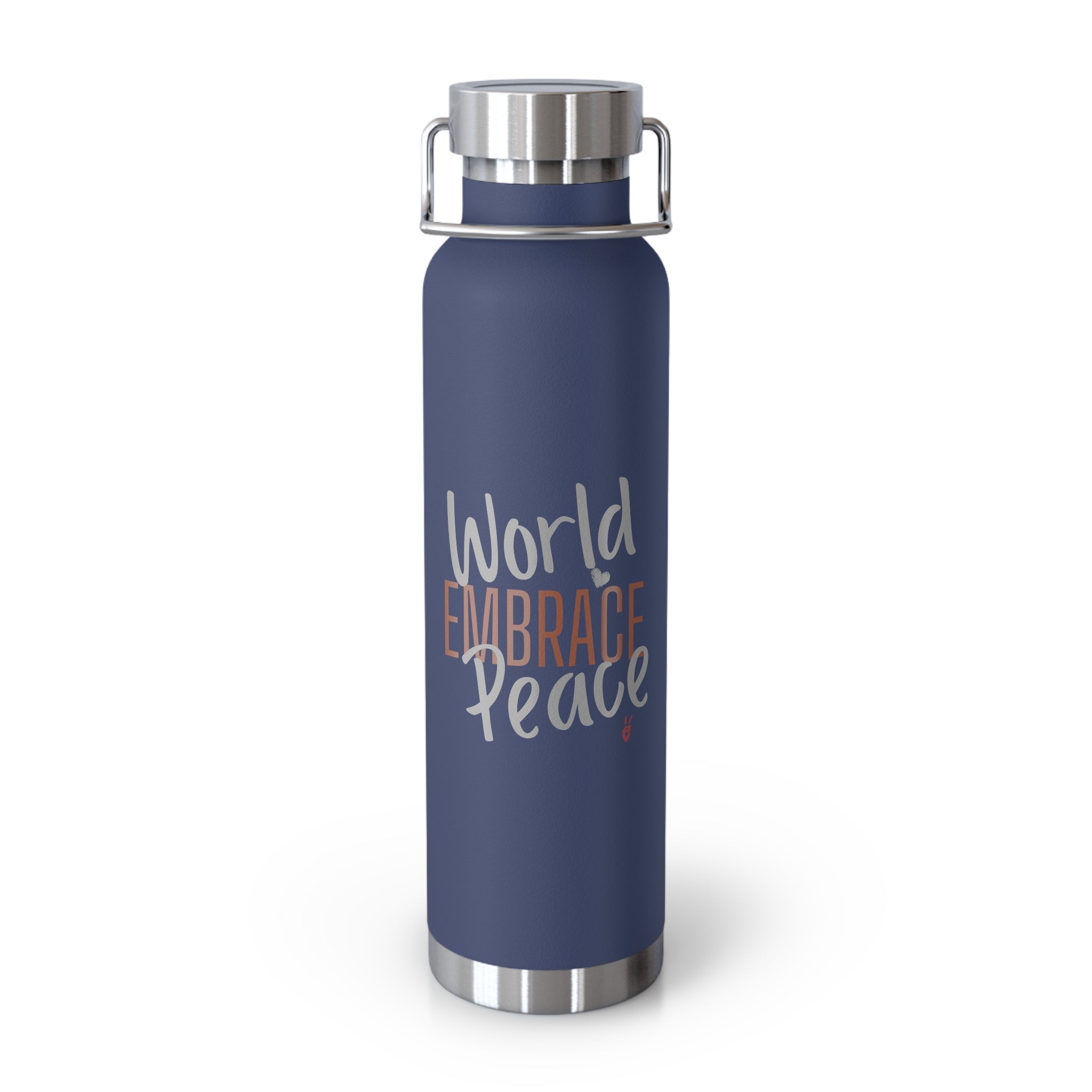 Embrace World Peace Insulated 22oz Copper Water Bottle | Bella Strada Studio