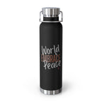 Embrace World Peace Insulated 22oz Copper Water Bottle | Bella Strada Studio