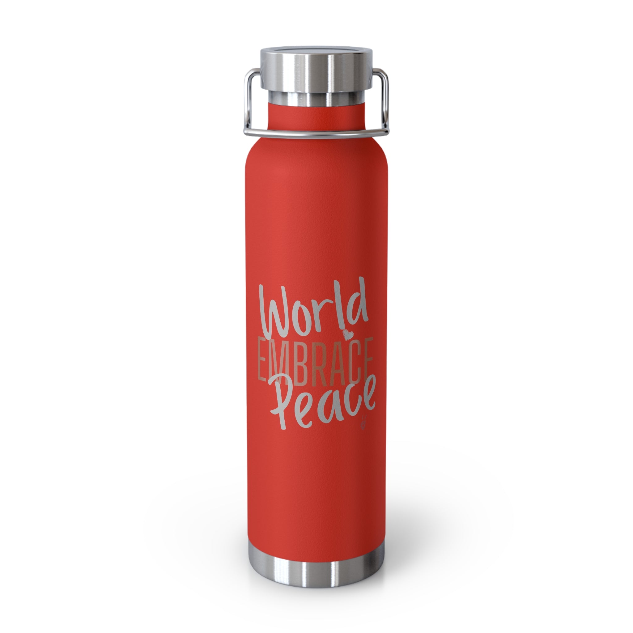 Embrace World Peace Insulated 22oz Copper Water Bottle | Bella Strada Studio